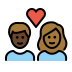 couple with heart, person, person, dark skin tone, medium-dark skin tone